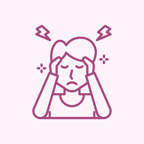 Illustration of person with headache and stress.